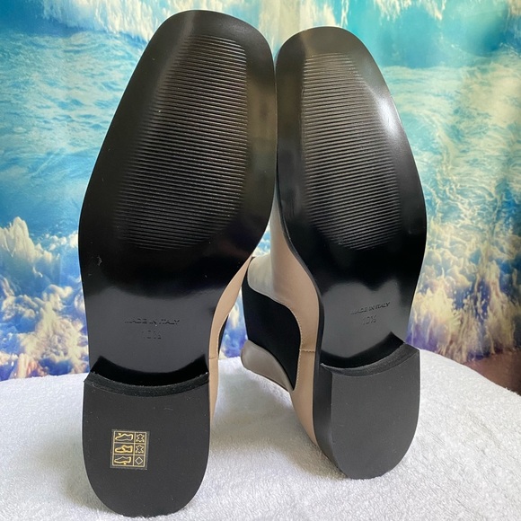 The Italian Leather Square Toe Chelsea Boot Size: 10.5 Cream - Picture 4 of 12